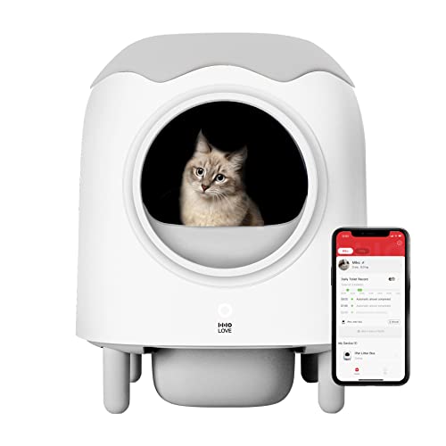 HHOLove Selbstreinigende Katzentoilette, Extra Groß, Automatische Katzenklo App-Steuerung...