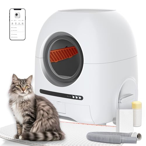 Charmkit Selbstreinigendes Katzenklo mit Luftkanal, Automatische Katzentoilette, Großes...