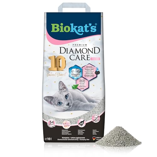 Biokat's Diamond Care Fresh Katzenstreu mit Babypuder-Duft - Feine Klumpstreu aus Bentonit...