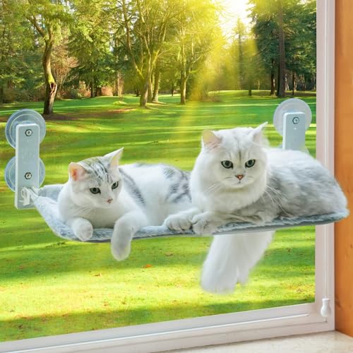 MEWOOFUN Katzen Hängematte Fensterplätze für Katzen 60x30cm Klappbar Katzenbett Fenster...